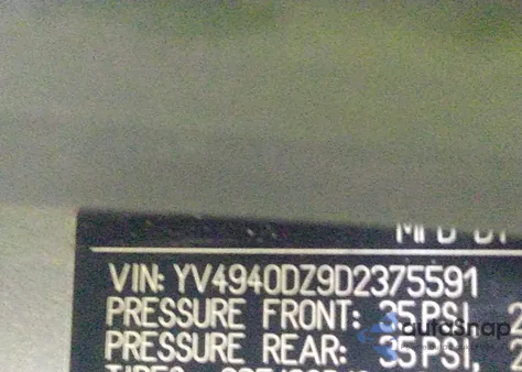 2013 Volvo Xc60 3.2/3.2 Platinum/3.2 Premier/3.2 Premier Plus from USA, damaged, VIN YV4940DZ9D2375591